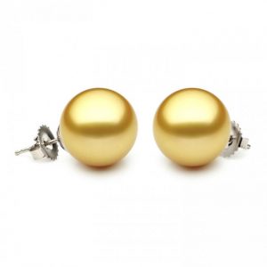 10-10.5mm Golden South Sea Pearl Stud Earrings