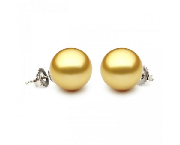 10-10.5mm Golden South Sea Pearl Stud Earrings