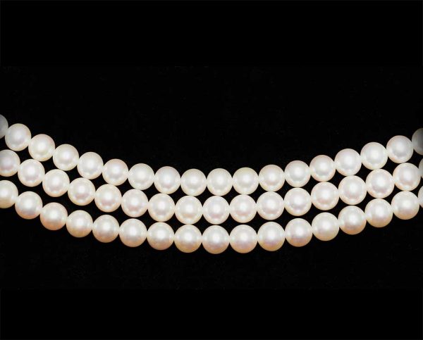 10mm Freshwater Triple Pearl Necklace -AA Quality