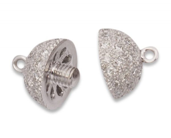 11 mm Diamond Ball Pearl Bracelet Clasp