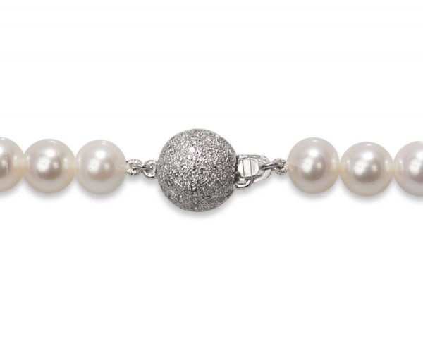 11 mm Diamond Ball Pearl Bracelet Clasp