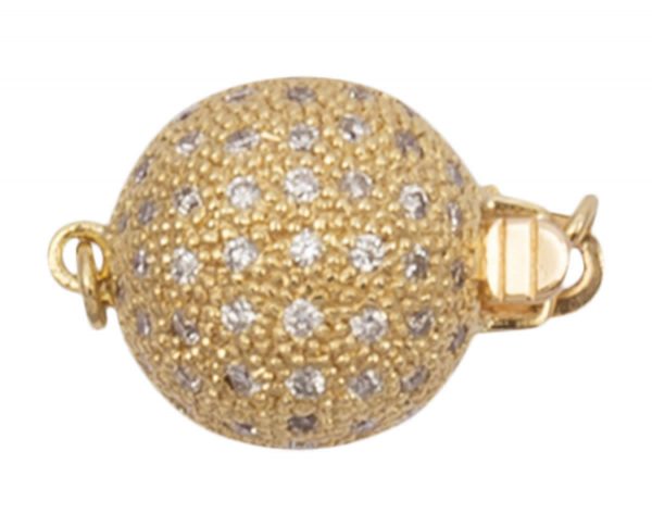 12 mm Diamond Ball Clasp for Pearl Bracelet