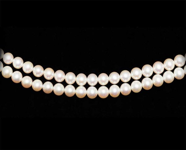 5mm Freshwater Double Pearl Necklace - AA Quality