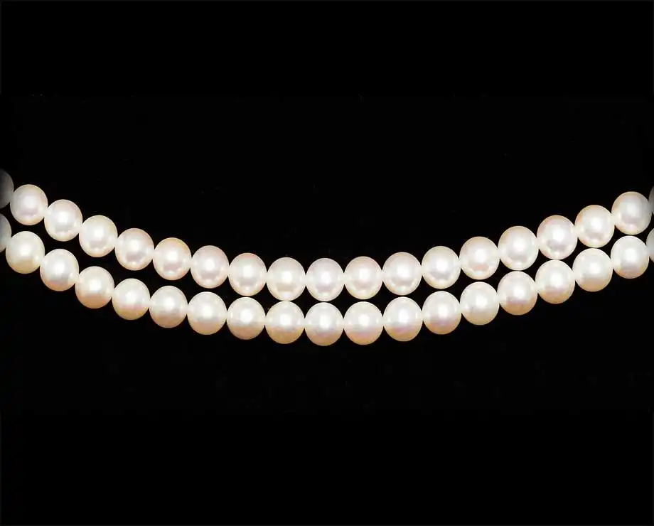 6mm Freshwater Double Strand Necklace - A Quality