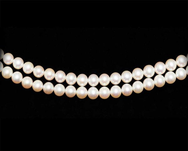 6mm Freshwater Double Strand Necklace - AA Quality