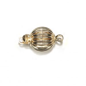 Ridged Golden 6mm Ball Clasp for Bracelet