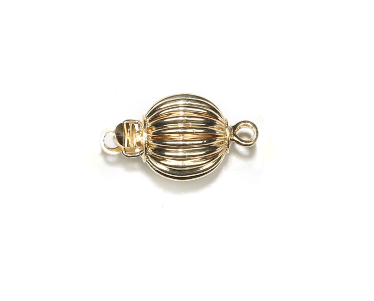 Golden Wire Ball Necklace Clasp - Pearl & Clasp