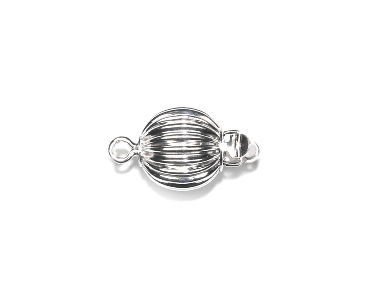 6mm Ridged Golden Ball Pearl Necklace Clasp 4 6mm Ridged Golden Ball Pearl Necklace Clasp