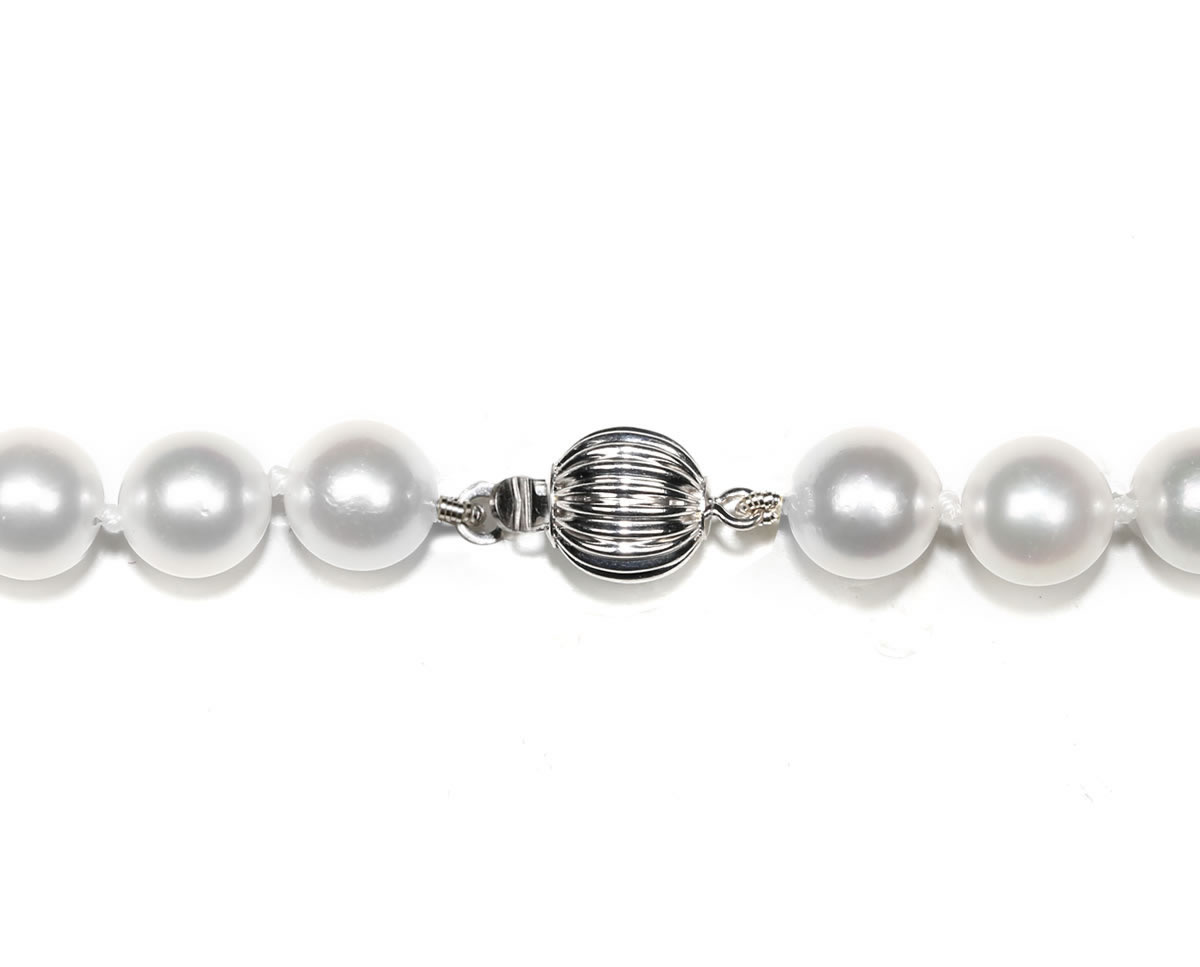 6mm Ridged Golden Ball Pearl Necklace Clasp 5 6mm Ridged Golden Ball Pearl Necklace Clasp