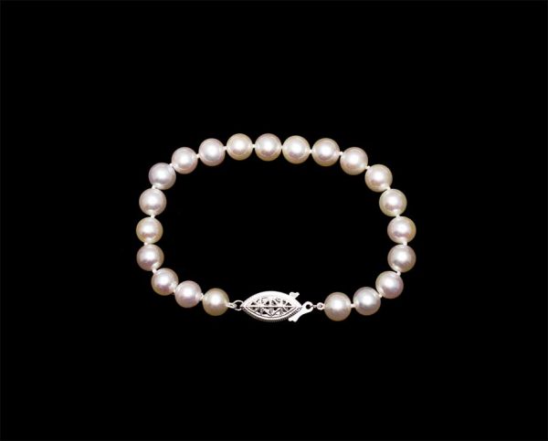 7mm Freshwater Pearl Bracelet with Silver Clasp