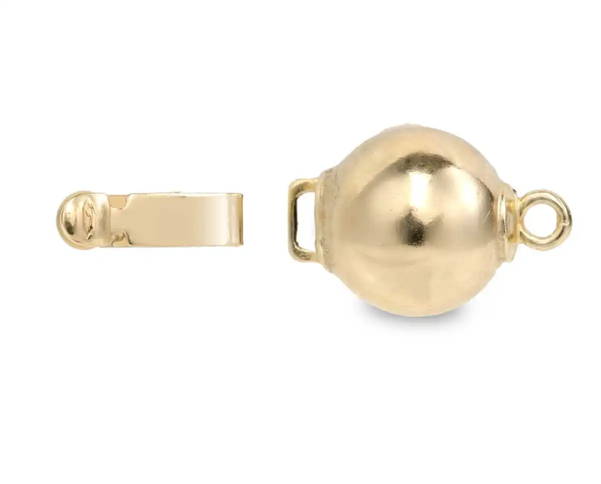 7mm Solid Golden Ball Pearl Necklace Clasp