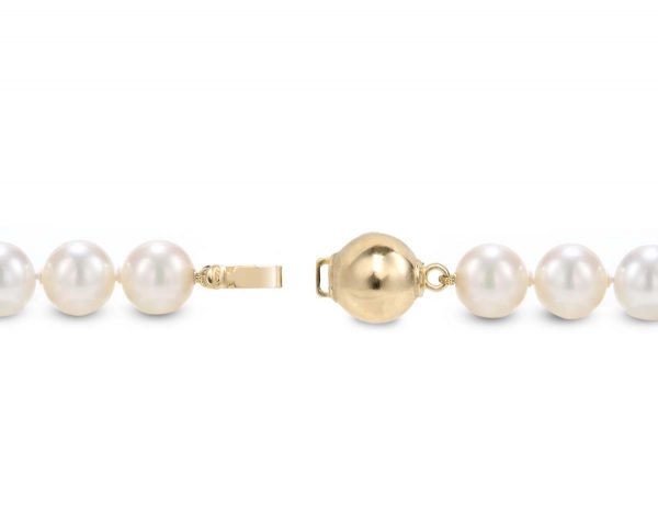 7mm Solid Golden Ball Pearl Necklace Clasp