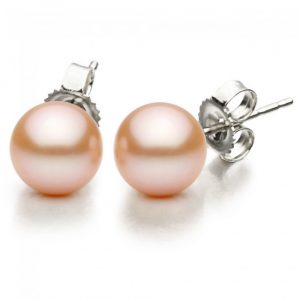 8.5-9mm Freshwater Pink Pearl Stud Earrings