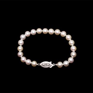 8mm Freshwater Pearl Bracelet with Silver Clasp