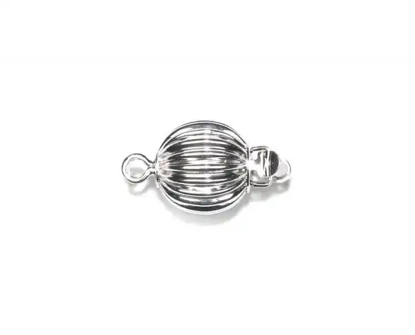 8mm Ridged Golden Ball Pearl Necklace Clasp
