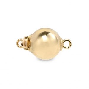 8mm Golden Solid Ball Pearl Necklace Clasp