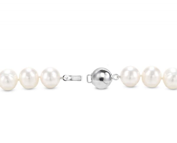 9mm Solid Golden Ball Pearl Necklace Clasp