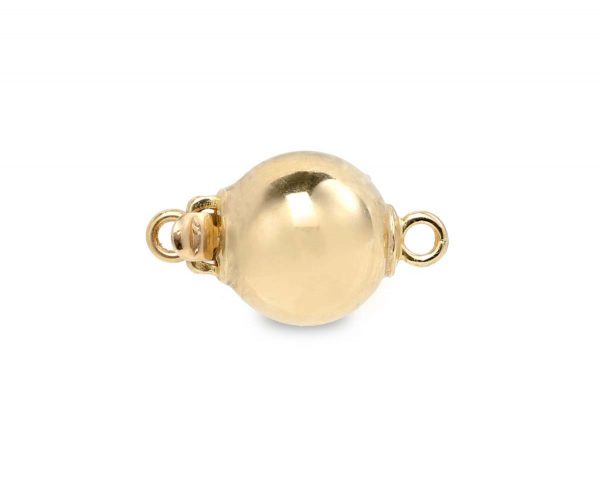 9mm Solid Golden Ball Pearl Necklace Clasp