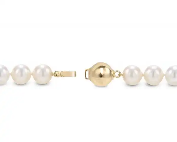 9mm Solid Golden Ball Pearl Necklace Clasp