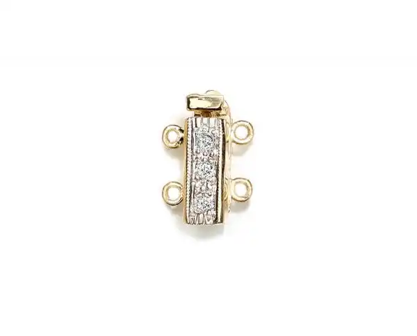 Bayonet Diamond Clasp for Double Strand