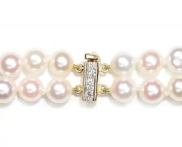 Bayonet Diamond Clasp for Double Strand