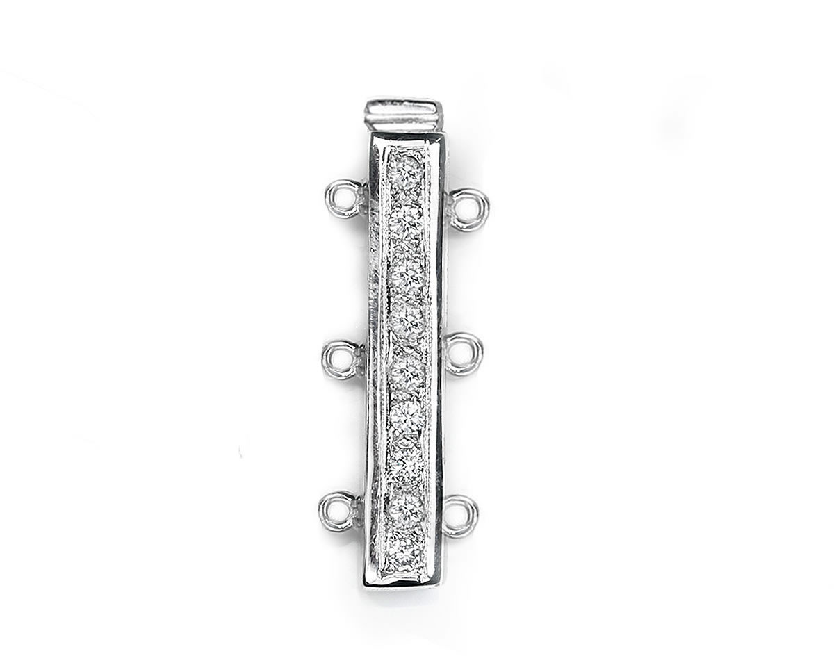 Bayonet Diamond Clasp for Pearl Necklace