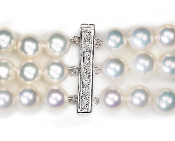 Bayonet Diamond Clasp for Pearl Necklace