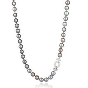 Black 6mm Pearl Octagon Necklace