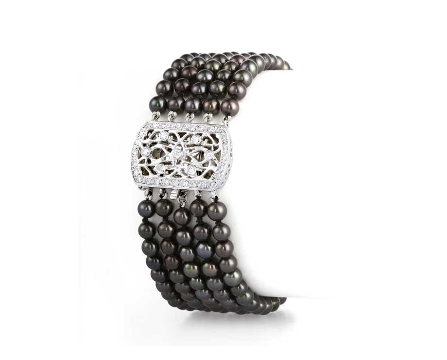 GoldenBlack Female Fancy Black Pearl Bracelet