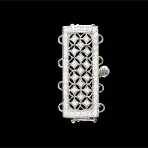 Diamond Coat Of Armor Clasp for Pearl Necklace