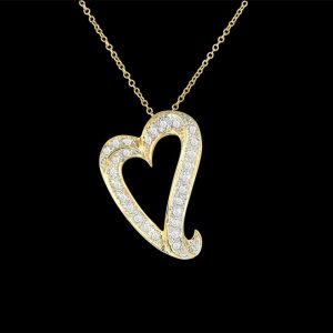 Gold and Diamond Heart Necklace