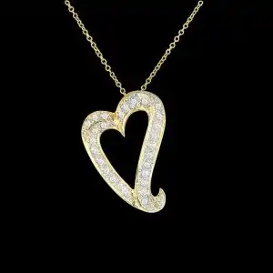 Gold and Diamond Heart Necklace