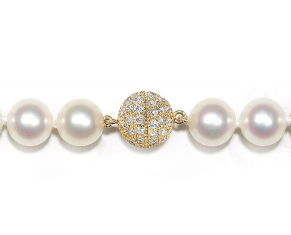 Diamond 8mm Ball Clasp for Pearl Necklace