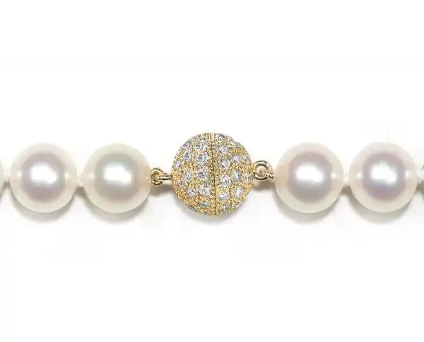 Diamond 8mm Ball Clasp for Pearl Necklace