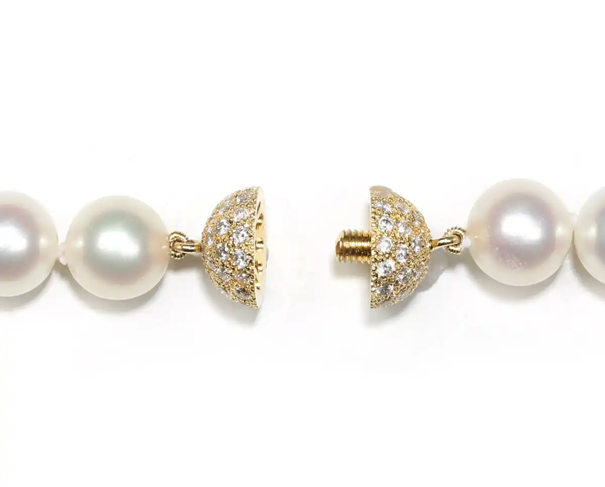 Diamond 8mm Ball Clasp for Pearl Necklace 7 Diamond 8mm Ball Clasp for Pearl Necklace