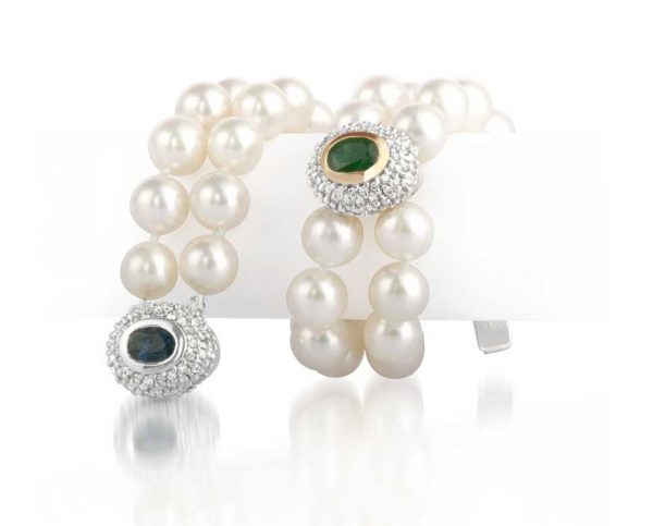 Gemstone Double Pearl Bracelet