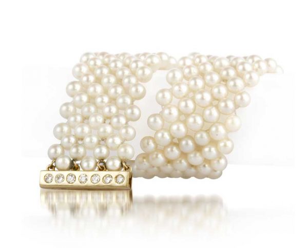 Pearl Diamond Row Bracelet
