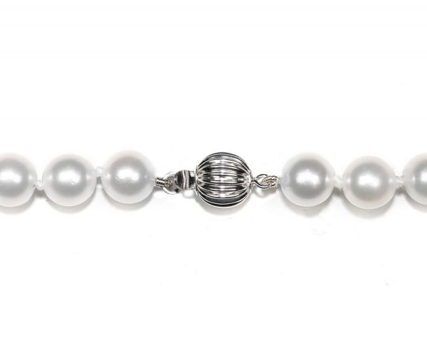 Ridged Golden 7mm Ball Clasp for Pearl Necklace