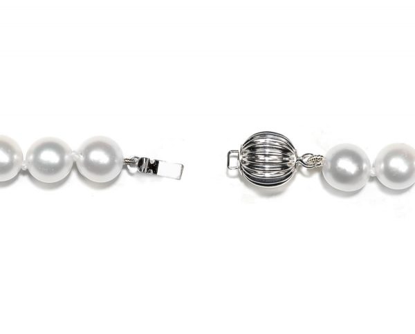 Ridged Golden 7mm Ball Clasp for Pearl Necklace