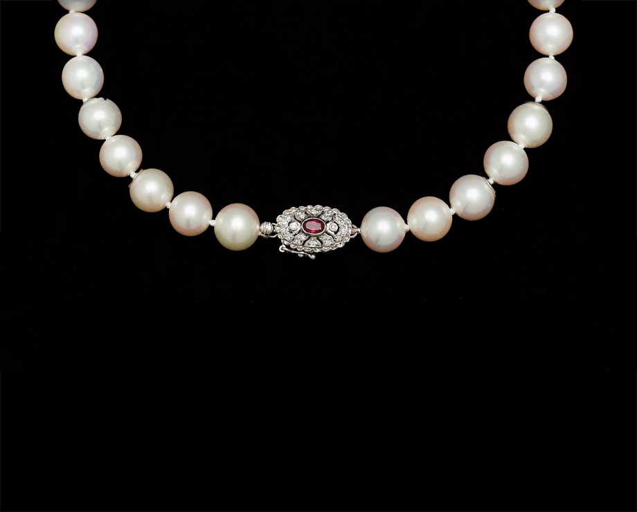 Ruby Pearl Necklace - Pearl & Clasp