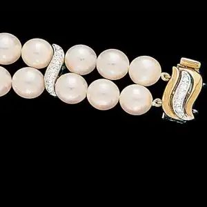 Small Diamond S Pearl Bracelet