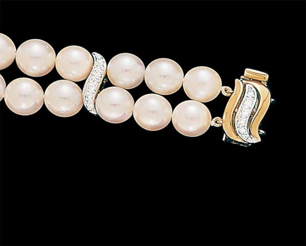 Small Diamond S Pearl Bracelet