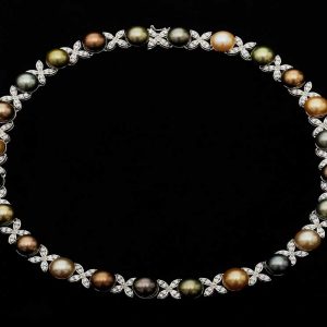 South Sea and Diamond Pearl Necklace