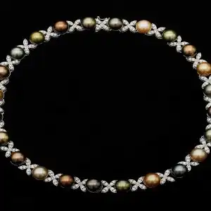 South Sea and Diamond Pearl Necklace