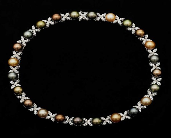 South Sea and Diamond Pearl Necklace