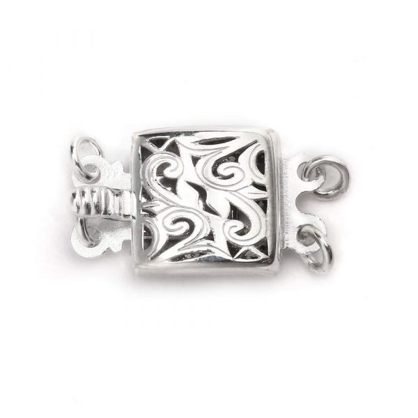 silver double strand swirl box clasp