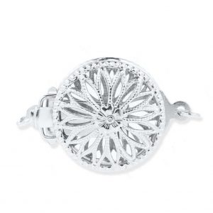 Sterling Silver Flower Clasp for Pearl Bracelet