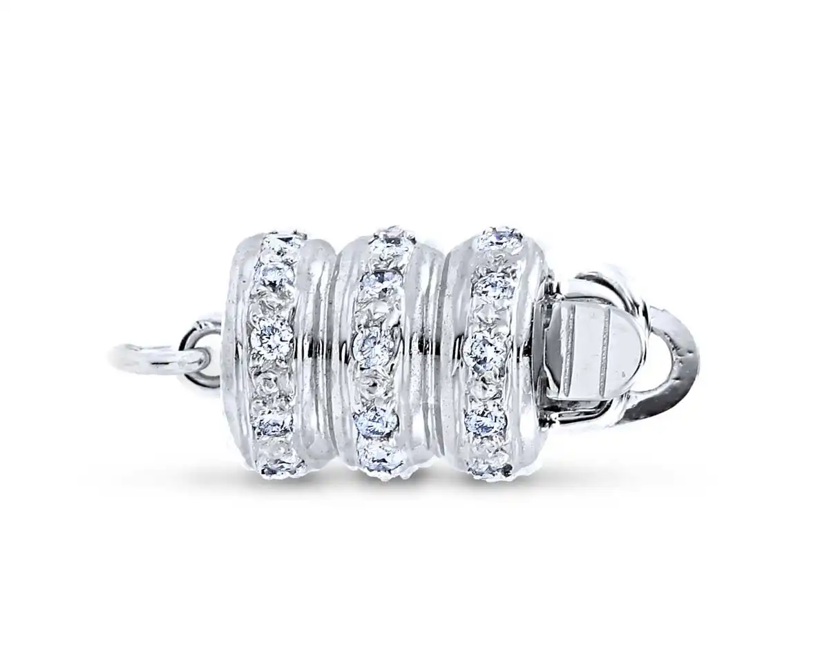 Pearl Bracelet Triple Rondel Clasp