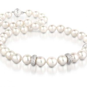 White Diamond Shine Pearl Necklace