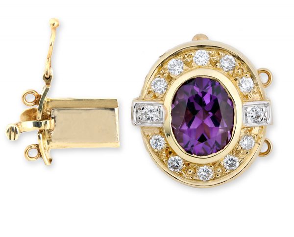 Amethyst and Diamond Pearl Clasp